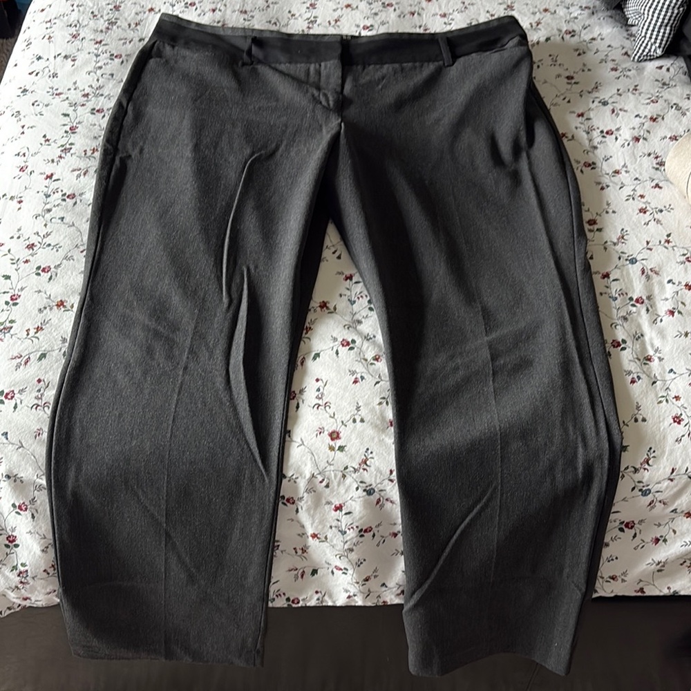 Express Editor Gray Dress Pants Straight Cut